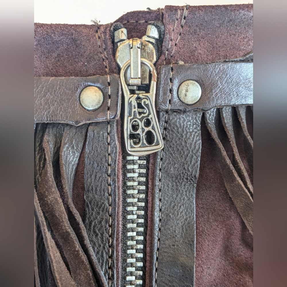 A.S.98 Burgundy Fringed Ankle Boots - Picture 7 of 12